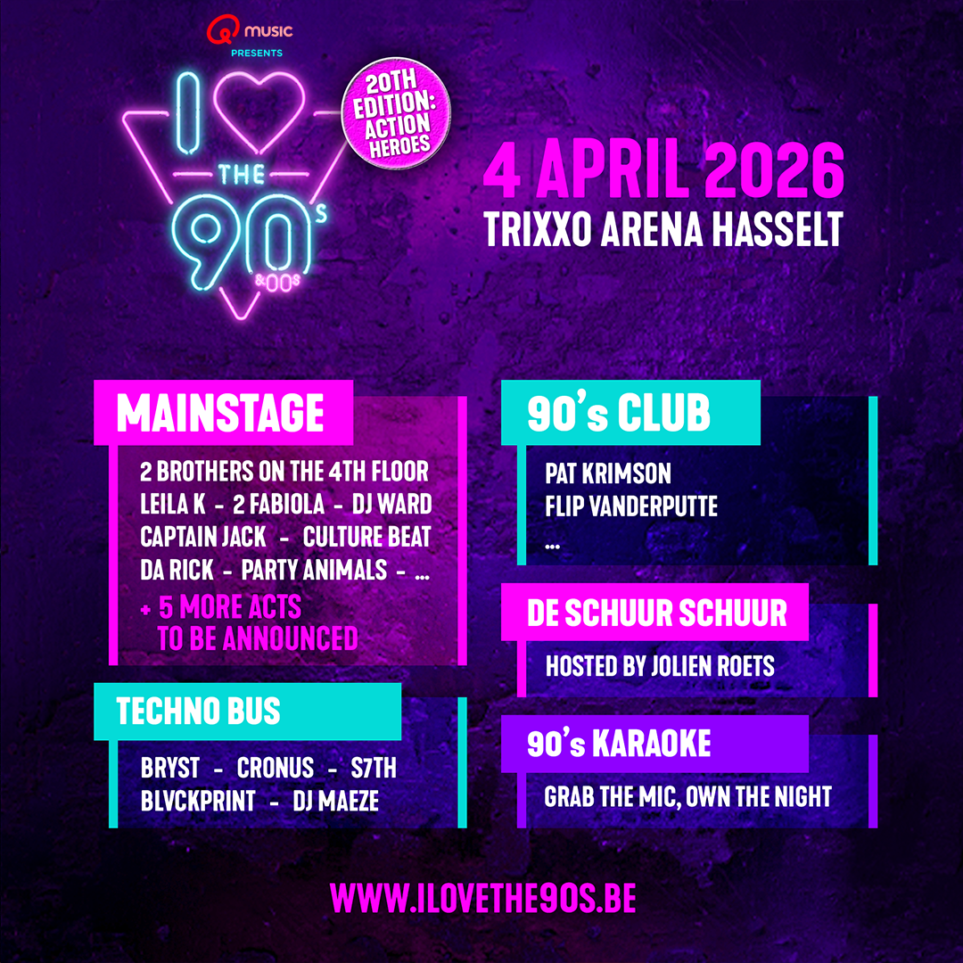I love the 90's – The party dropt iconische extra namen voor jubileumeditie in Hasselt I love the 90's – The party dropt iconische extra namen voor jubileumeditie in Hasselt